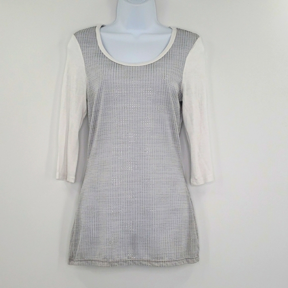 Bke Semi Sheer 3/4 Sleeve Top - Picture 1 of 6